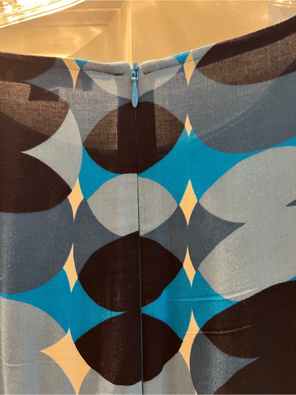 Boden Blue Geometric Print Women’s Dress Top - Picture 4 of 6